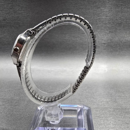 Seiko Watch Women 21mm Blue Dial Silver Tone Rectangle 4700-5079 New Battery JP6