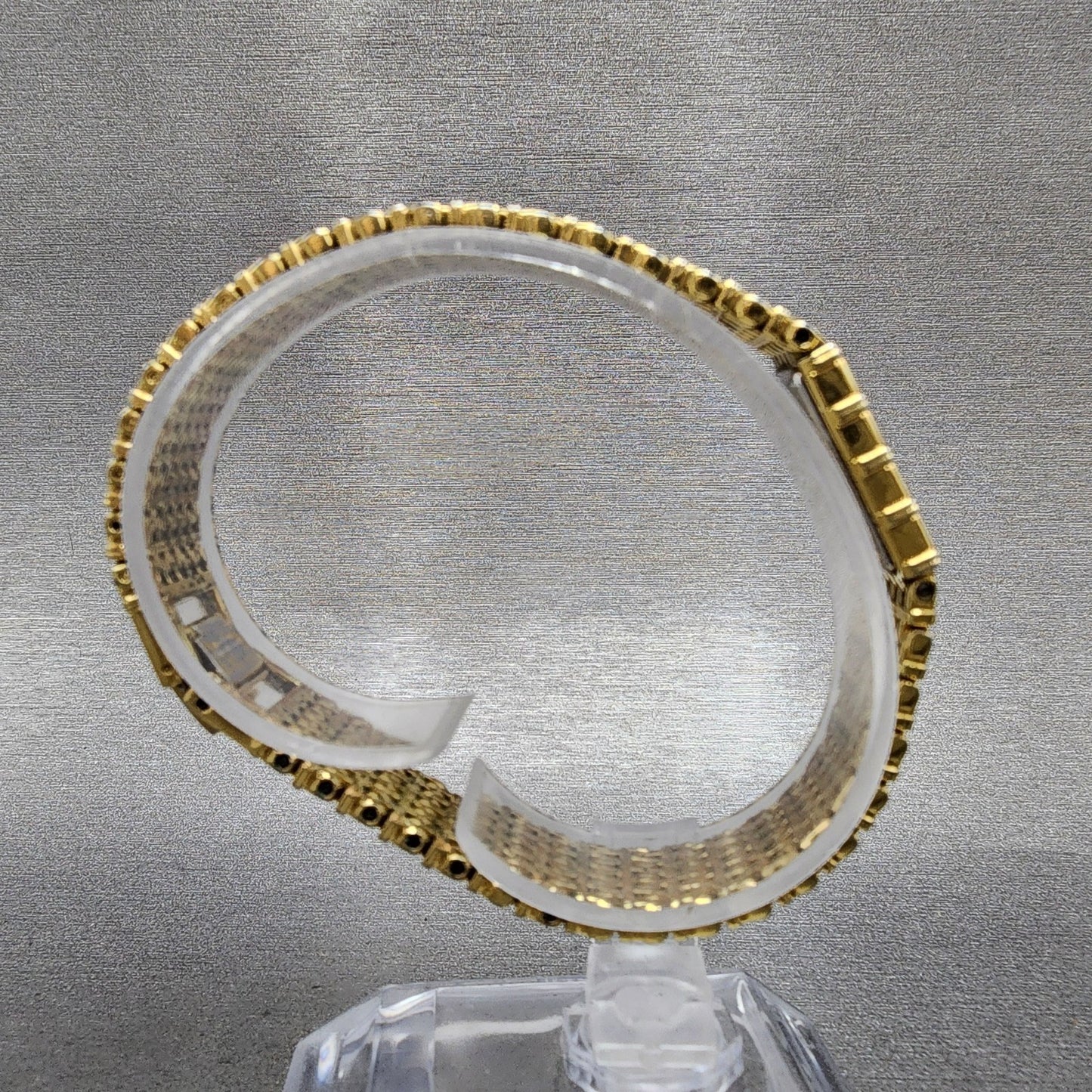 Seiko Tank Watch Women 12mm Champagne Dial Gold Tone 2e20-5070 New Battery