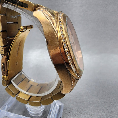 Michael kors Blair Watch Women 39mm Rose Dial Rose Gold Tone Date Round New Batt3