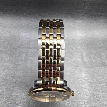 Bulova Watch Men 41mm Silver Dial Two Tone Round 98A121 New Battery4