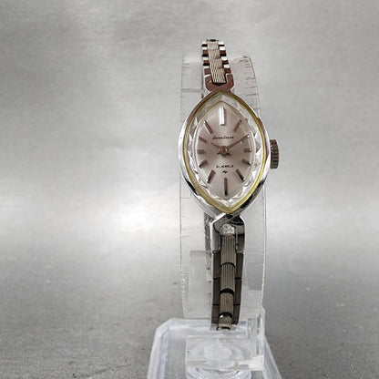 Seiko Solar Watch Women 15mm White Dial White Gold Plated Manual Wind Runs VTG5