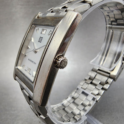 Givenchy Tank Watch Women 27mm Silver Dial Silver Tone Rectangle New Battery2