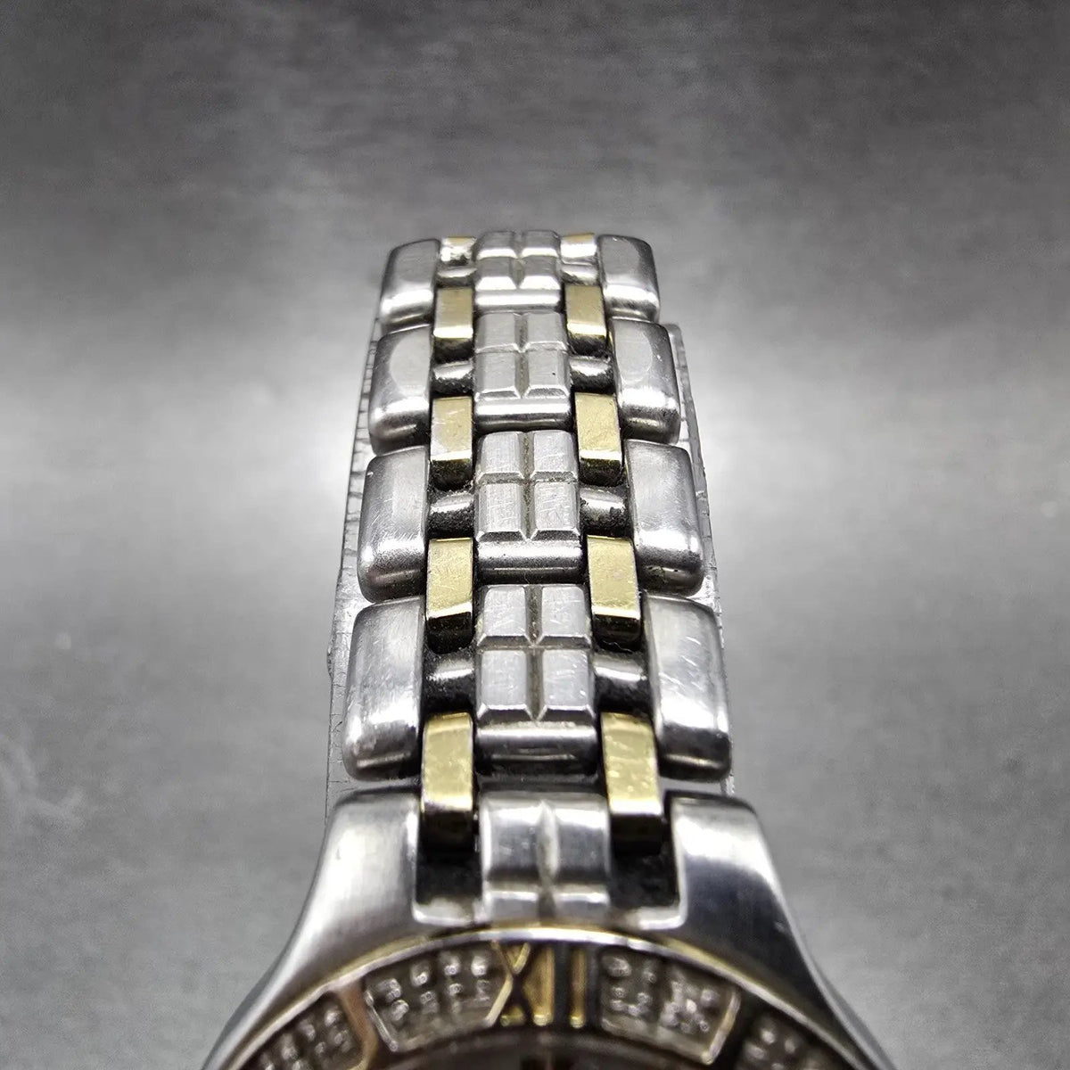 Citizen Eco-Drive Lucca Watch Women 25mm MOP Dial Two Tone Date Diamonds Runs JP4