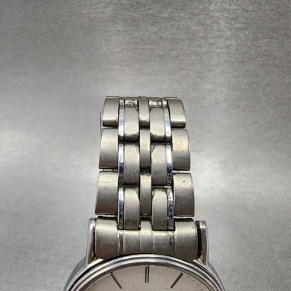 Seiko Watch Men 32mm Silver Dial Silver Tone Date Round 5932-7020 New Battery