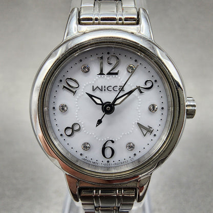 Citizen Wicca EcoDrive Watch Women 24mm White Dial Steel Round E031R005421 Run1