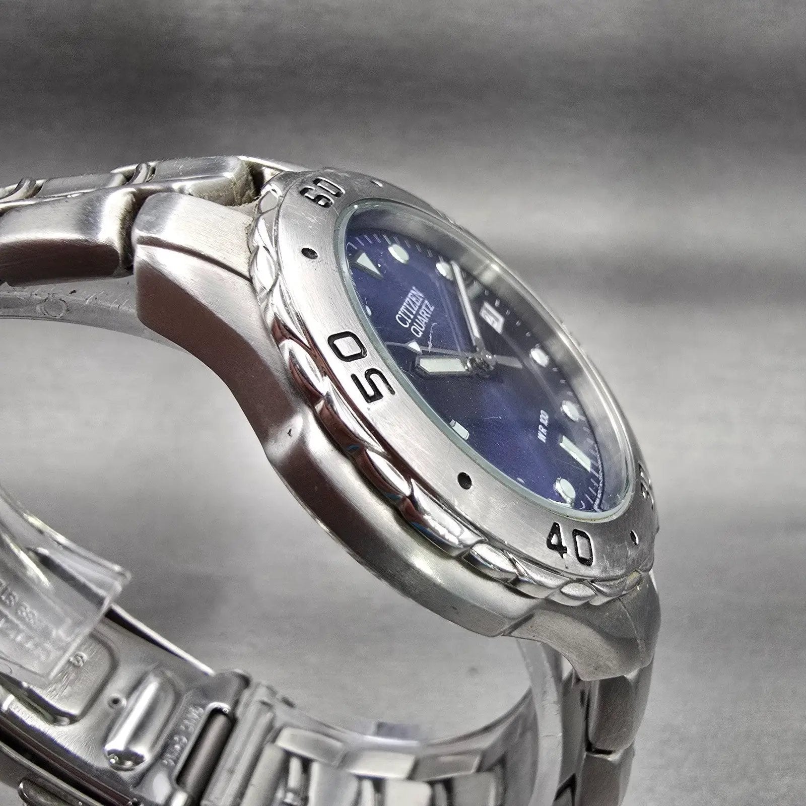Citizen Watch Men 40mm Blue Dial Silver Tone Date Round 2510-S92308 New Battery3