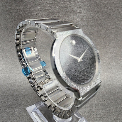 Movado Valor Watch Men 34mm Black Dial Tungsten Round 0604409 New Battery7