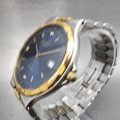Longines Conquest Watch Men 33mm Blue Dial Two Tone Date Round 4020 New Batt2