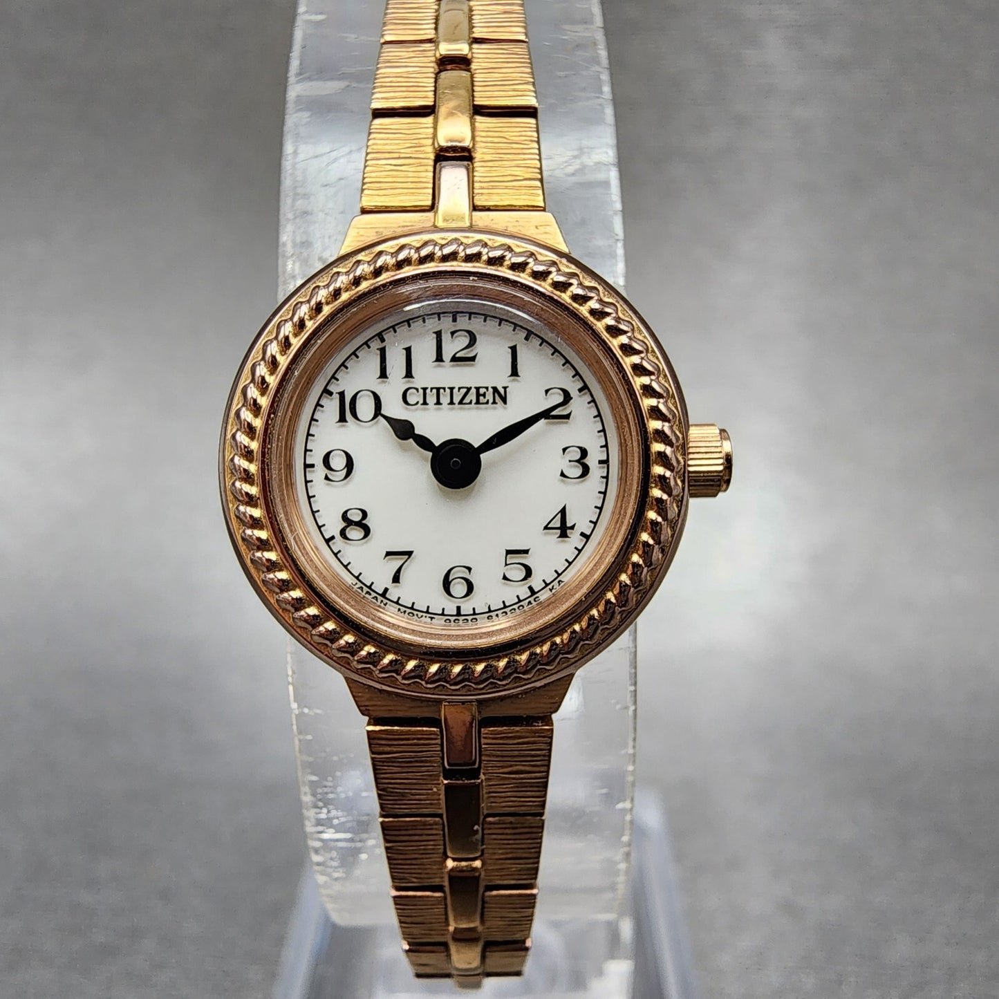 Citizen EcoDrive Watch Women 18mm White Dial Rose Gold Round G620S092931 Runs0