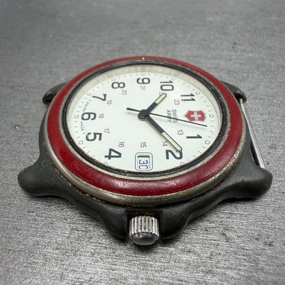 Victorinox Swiss Army Watch Men 39mm White Dial Black Tone Date Round PARTS TYPQ6