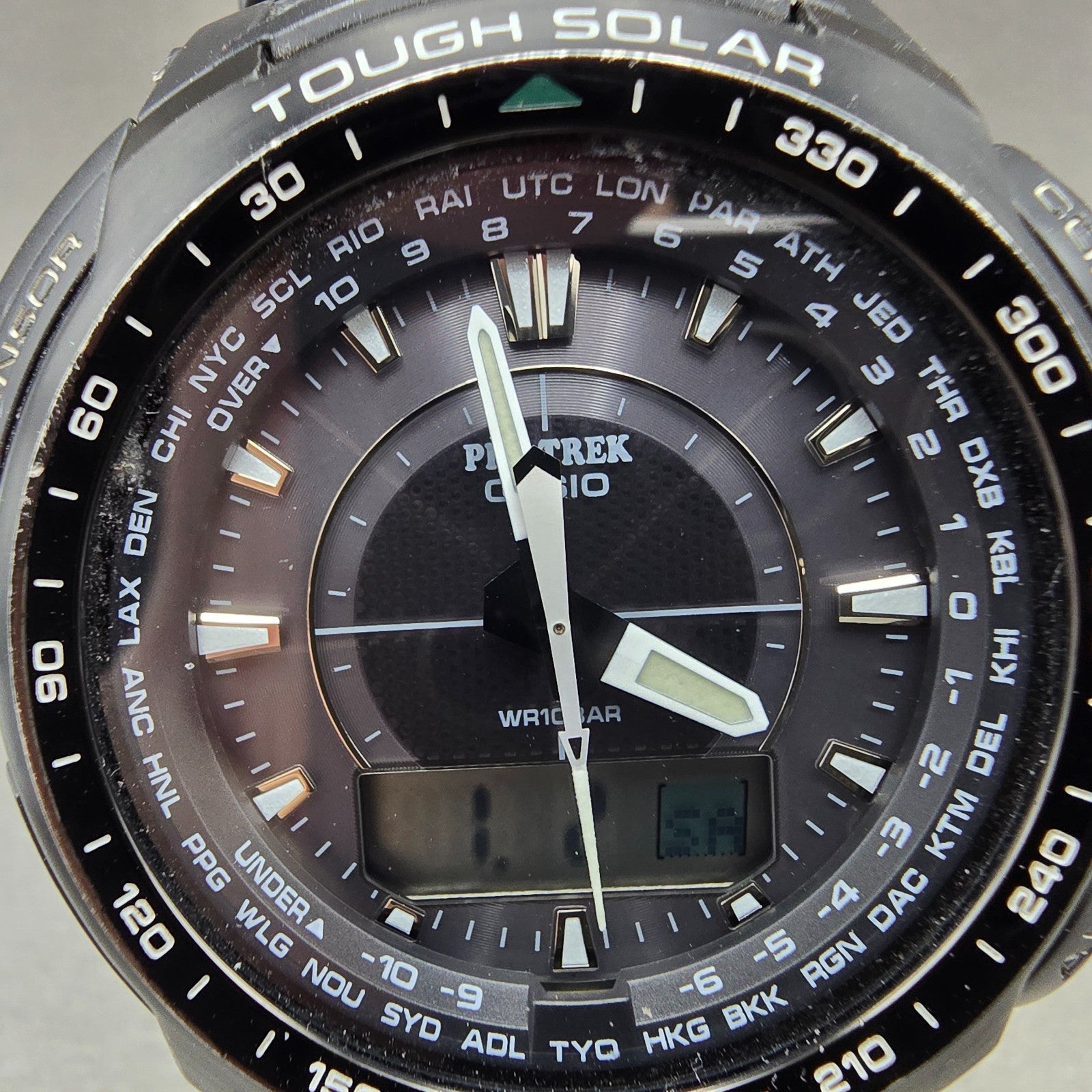 Casio Pro Trek PRG-510 Watch Men 49mm Black Solar Triple Sensor Alarm Round Runs1