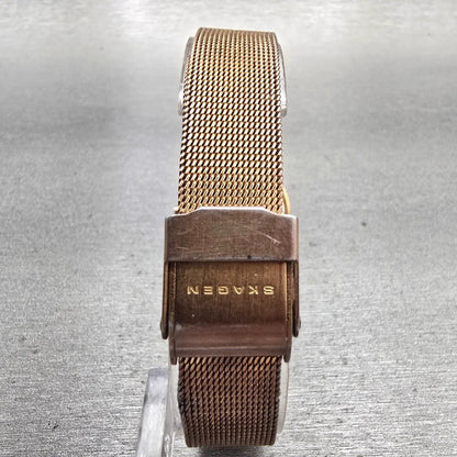 Skagen Denmark Watch Women 25mm MOP Dial Rose Gold Tone 107SRRD New Battery7