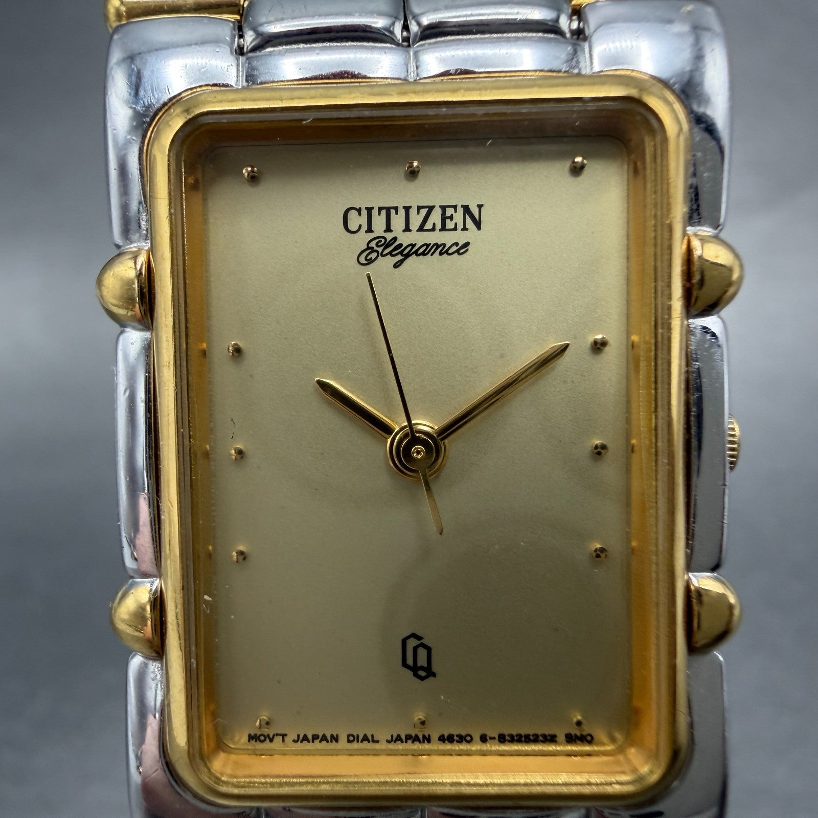 Citizen Elegance CQ Tank Watch Unisex 23mm Champagne Dial Two Tone New Battery1