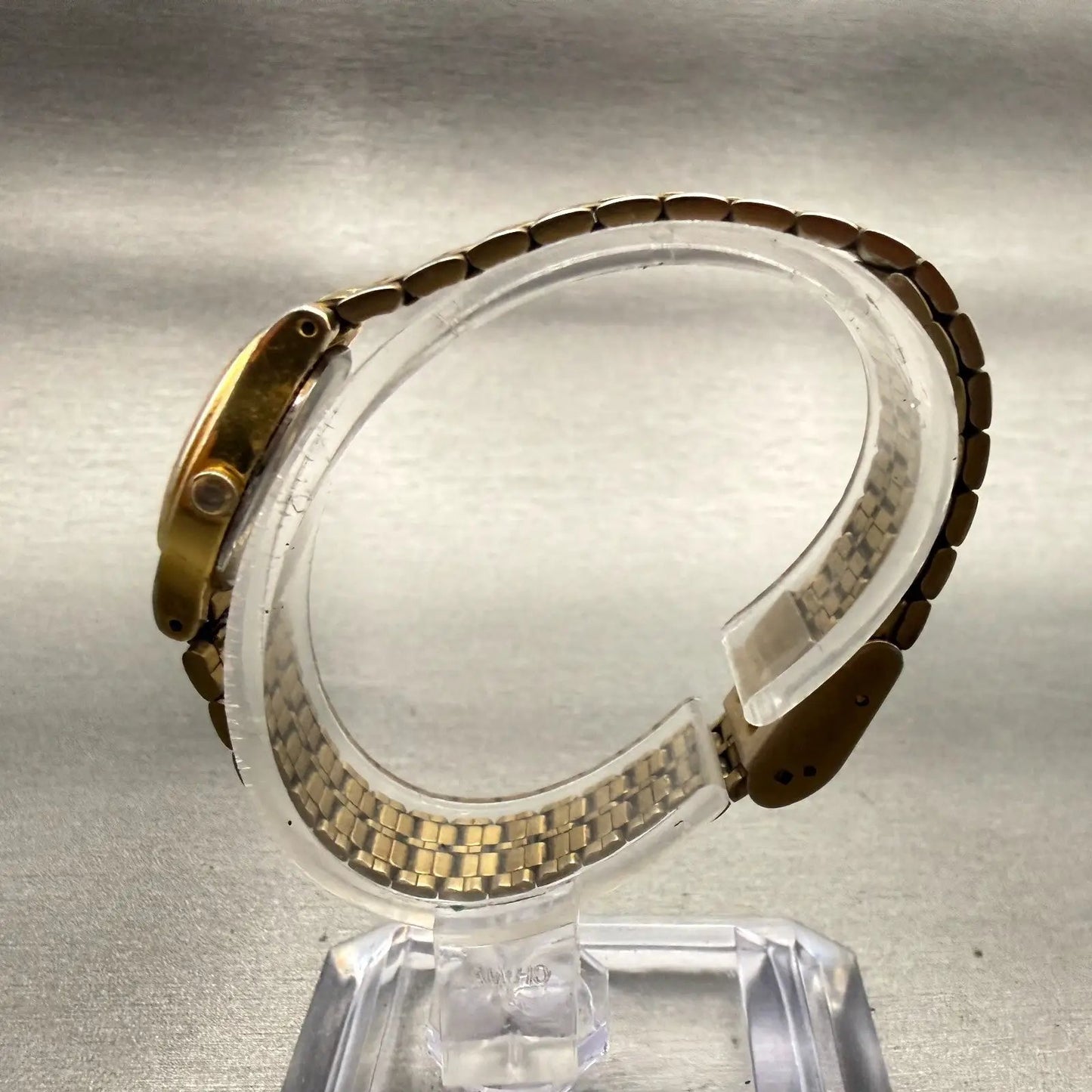 Seiko SX Watch Women 17mm Gold Dial Two Tone Oval V401-5101 New Battery Vintage6