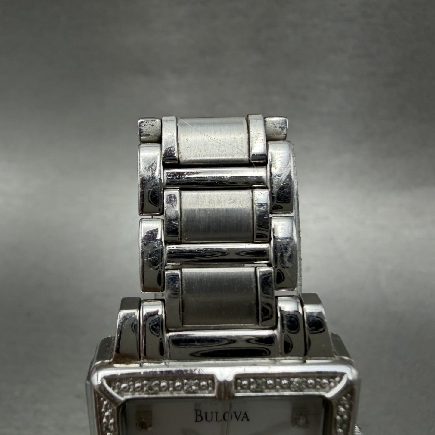 Bulova Tank Watch Women 26mm MOP Dial Silver Tone Rectangle 96R107 New Battery4
