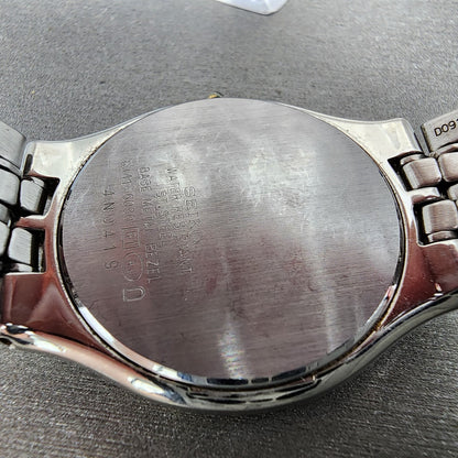 Seiko Dolce Watch Men 33mm White Dial Twotone Round 8j41-6030 New Battery