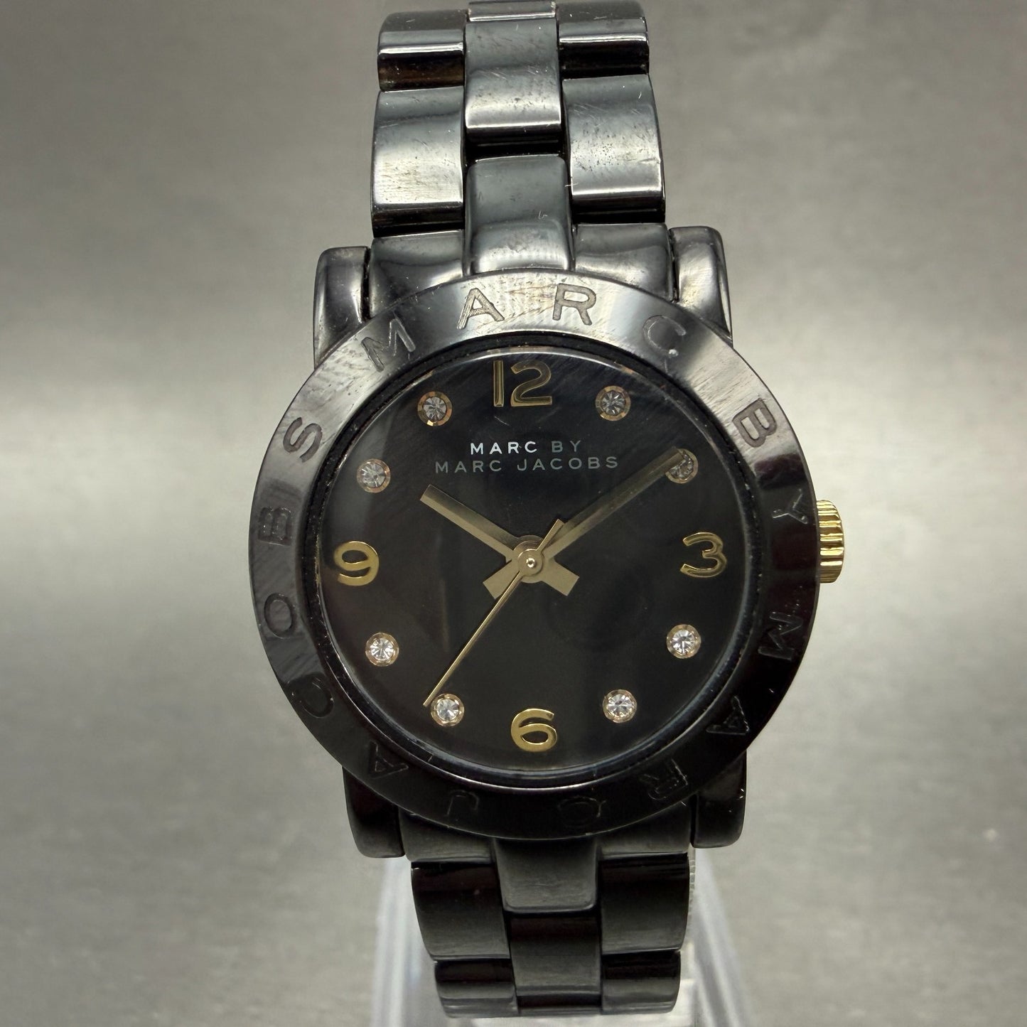 Marc By Marc Jacobs Amy Watch Women 26mm Black Dial Black Tone MBM8593 New Batt0