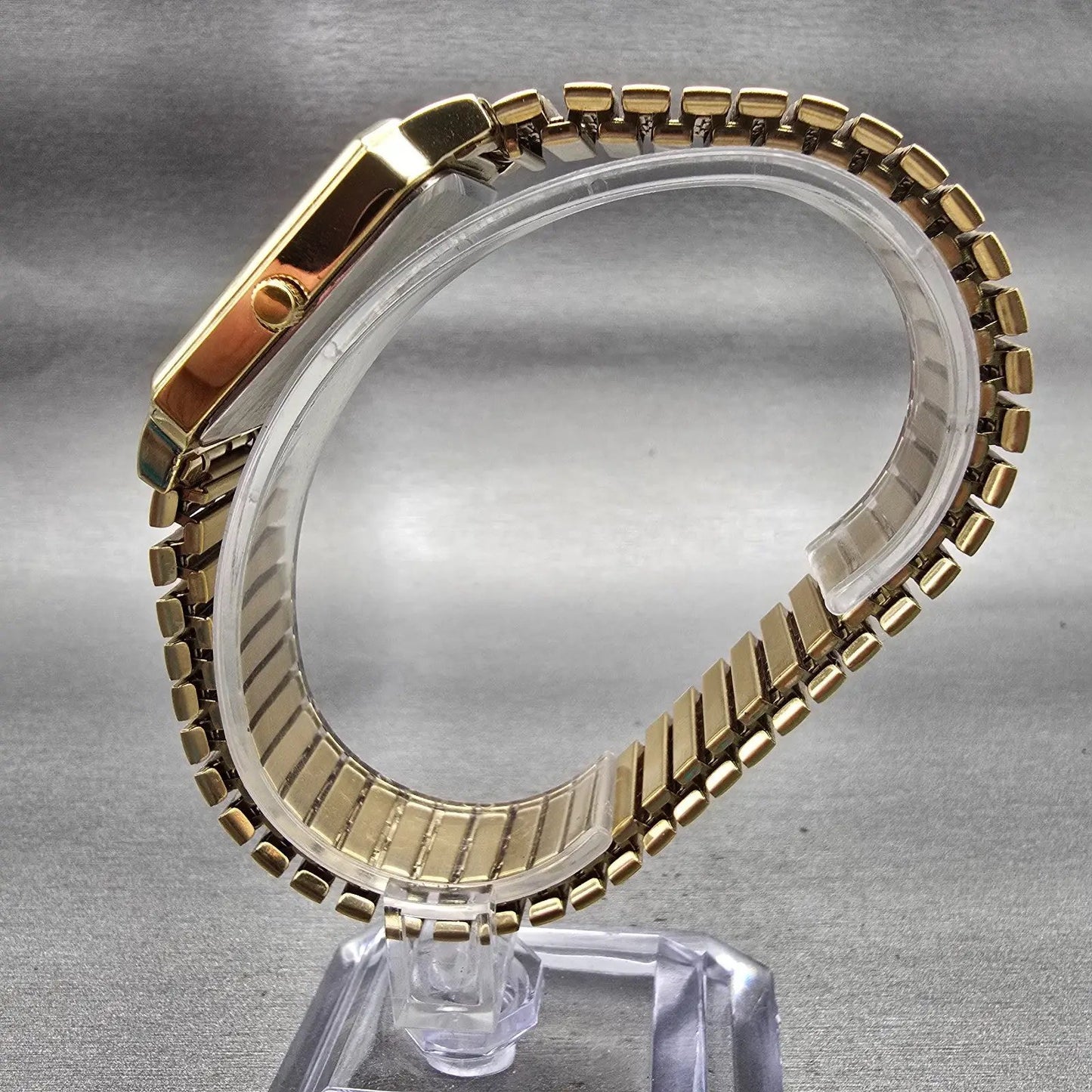 Bulova Watch Men 29mm Gold Dial Gold Tone Daydate Rectangle 97C28 New Battery6