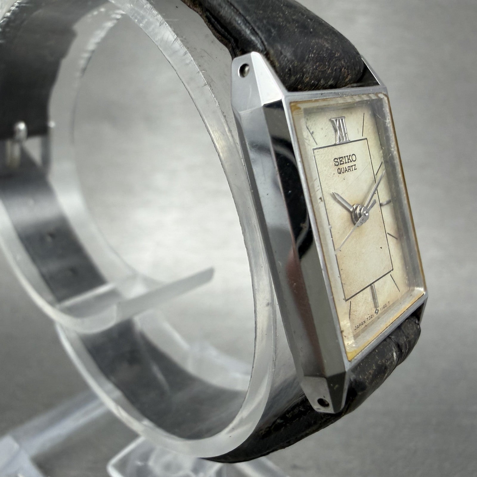 Seiko Tank Watch Women 18mm Silver Dial Silver Tone 7321-5650 New Battery3