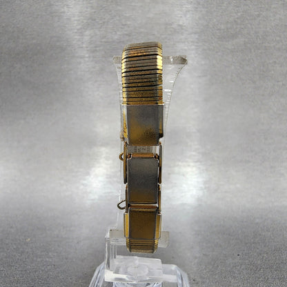 VTG Seiko Watch Women 12mm Gold Dial Gold Tone Rectangle 13205049 New Battery7