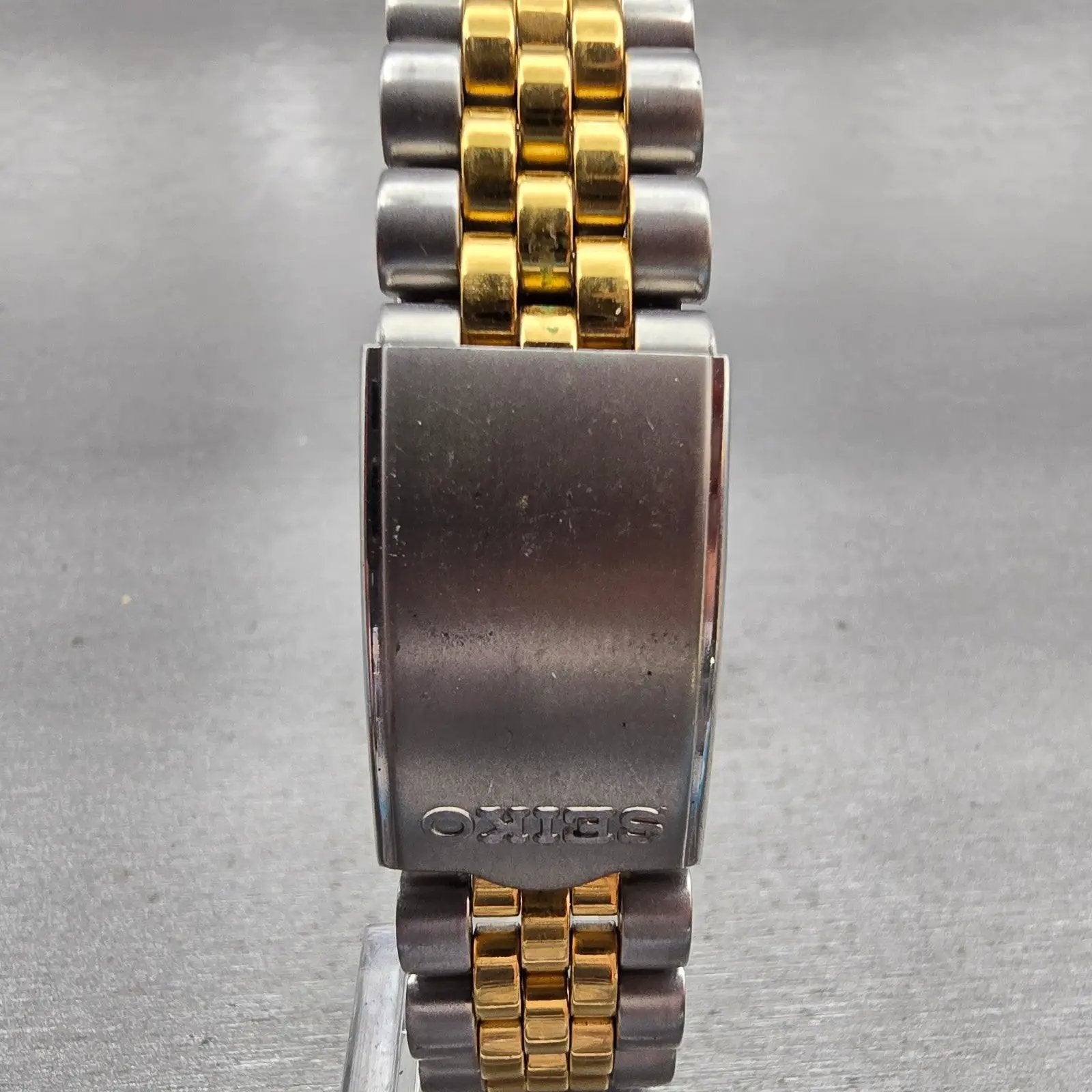 Seiko President Watch Men 35mm Silver Dial Two Tone Daydate 7N43-8111 New Batt7