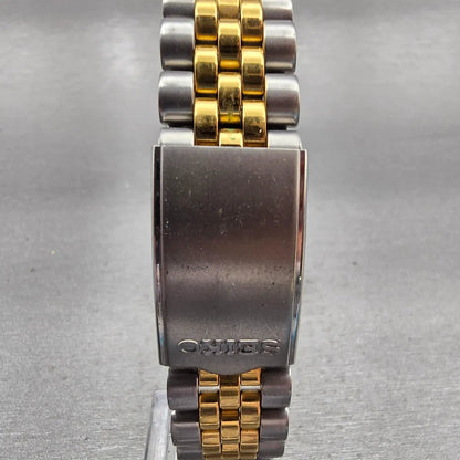 Seiko President Watch Men 35mm Silver Dial Two Tone Daydate 7N43-8111 New Batt7