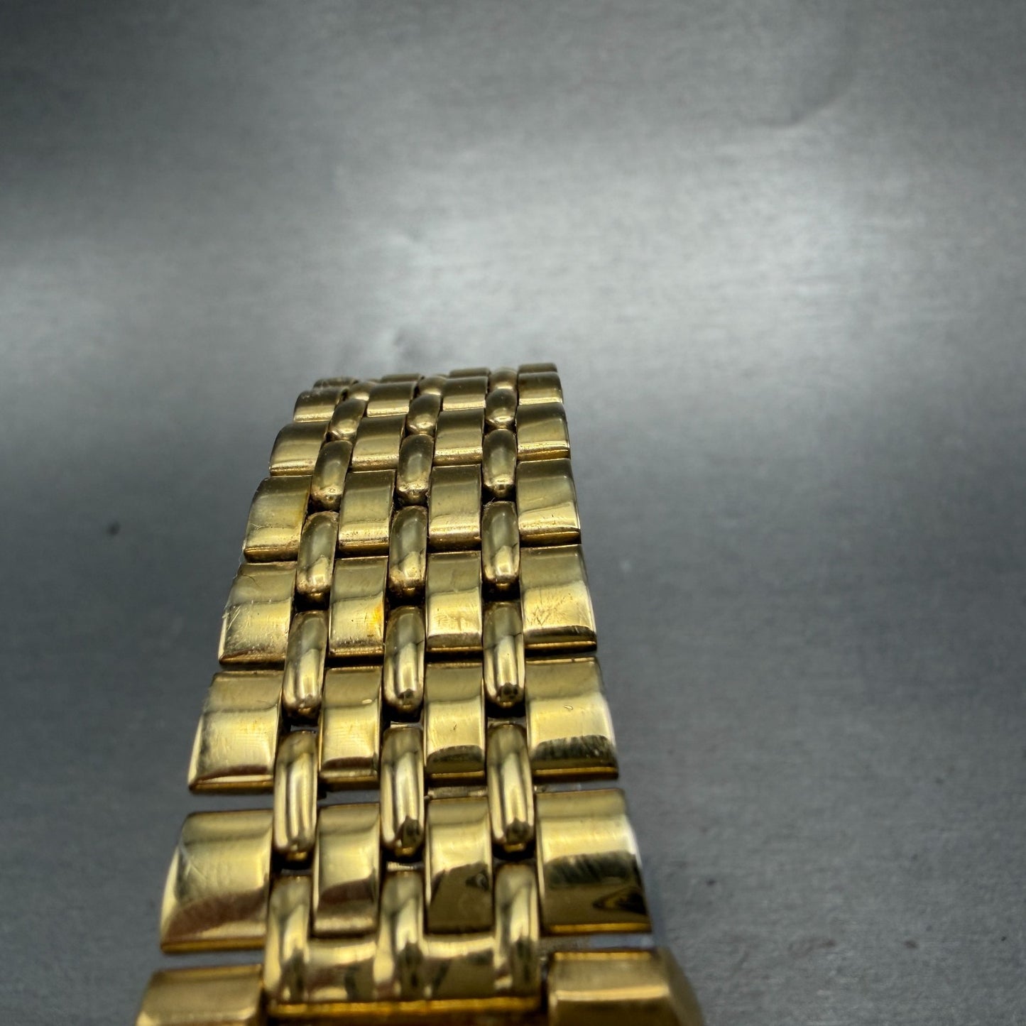 Seiko Tank Watch Men 27mm Black Dial Gold Tone Date Rectangle 7N39-5A39 PARTS5