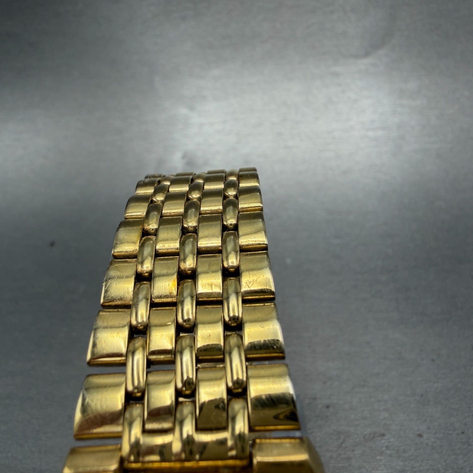 Seiko Tank Watch Men 27mm Black Dial Gold Tone Date Rectangle 7N39-5A39 PARTS5