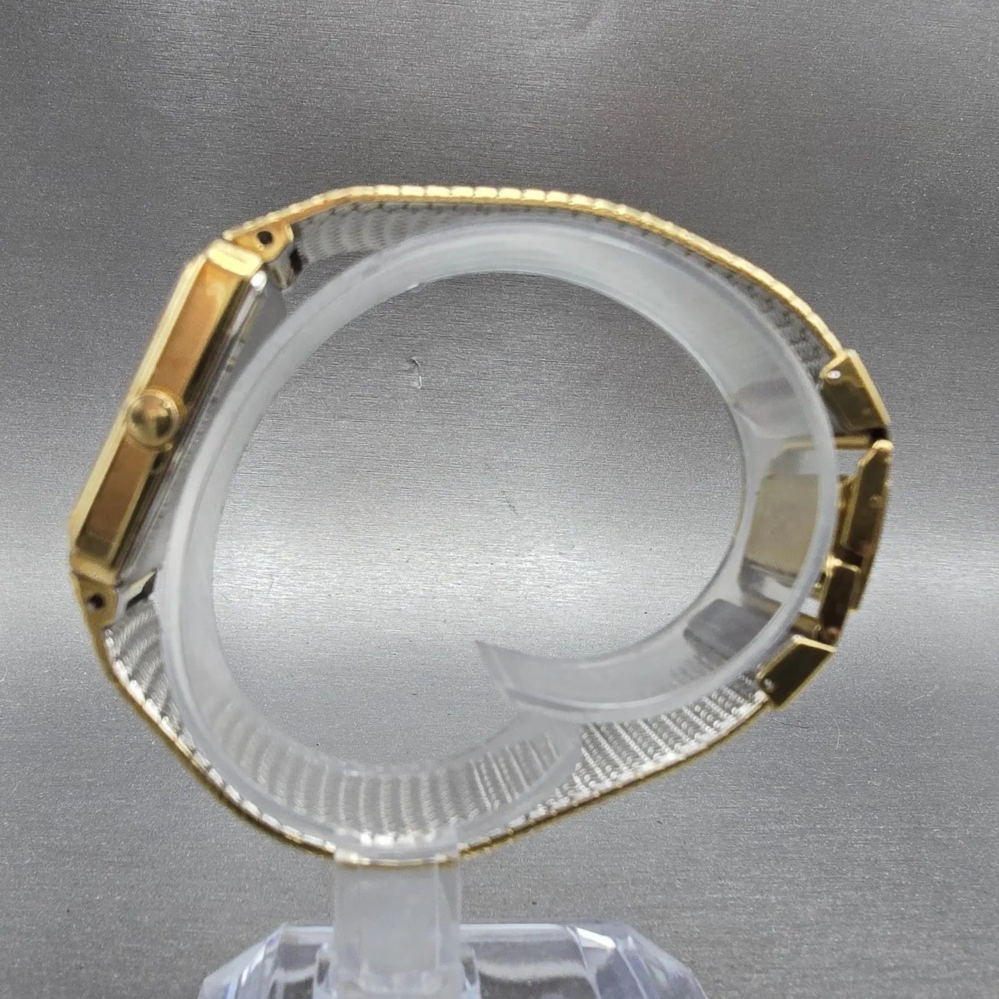 Seiko Tank Watch Unisex 22mm Gold Dial Gold Tone Rectangle E029-5450 PARTS7