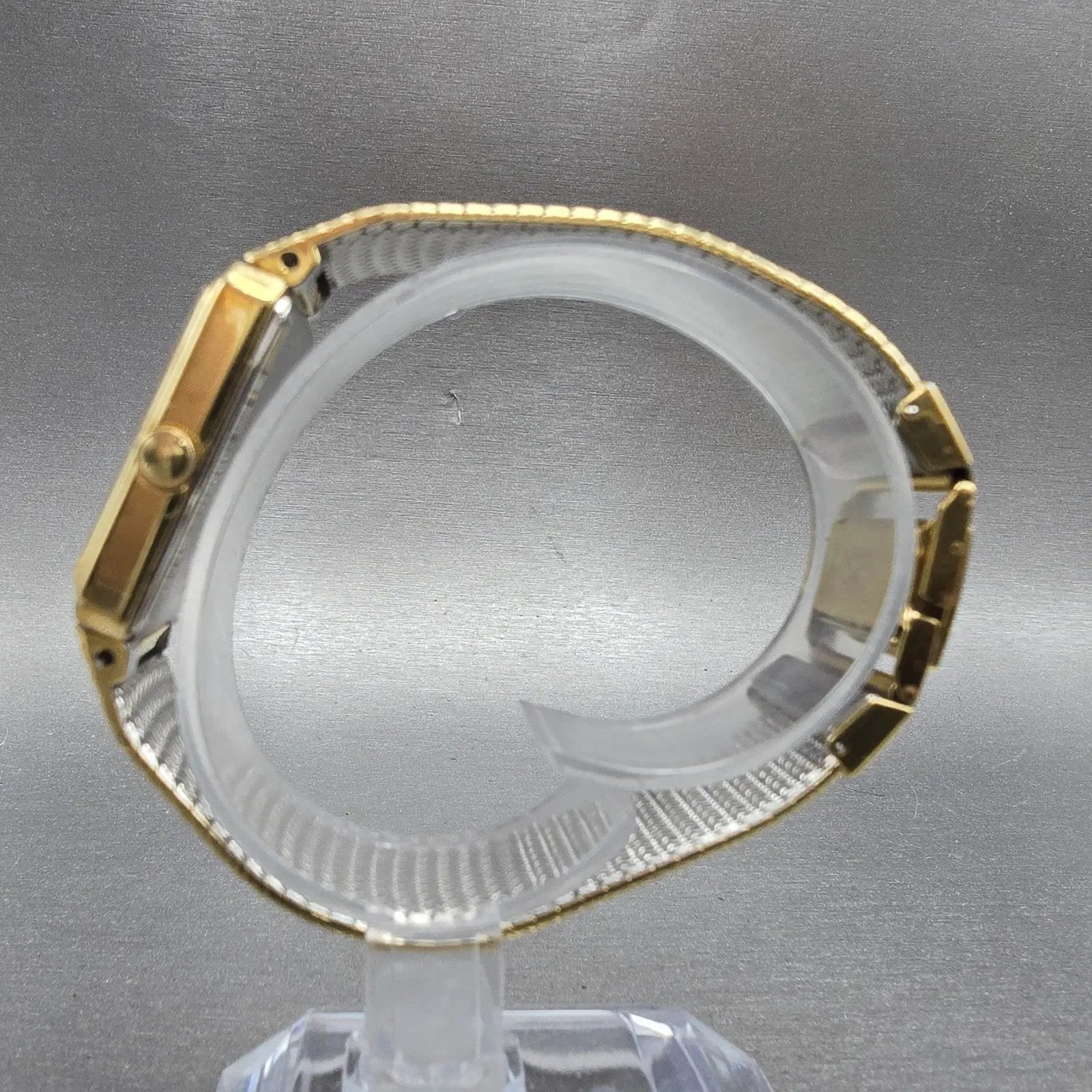 Seiko Tank Watch Unisex 22mm Gold Dial Gold Tone Rectangle E029-5450 PARTS7