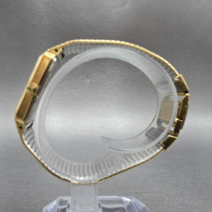Seiko Tank Watch Unisex 22mm Gold Dial Gold Tone Rectangle E029-5450 PARTS7