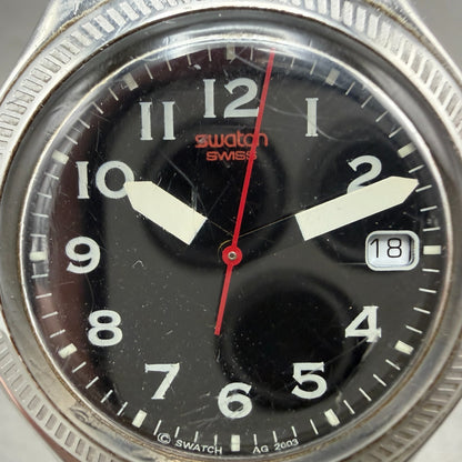 Swatch Irony Uomo d'Onore Watch Men 37mm Black Dial Steel Date Round New Battery1