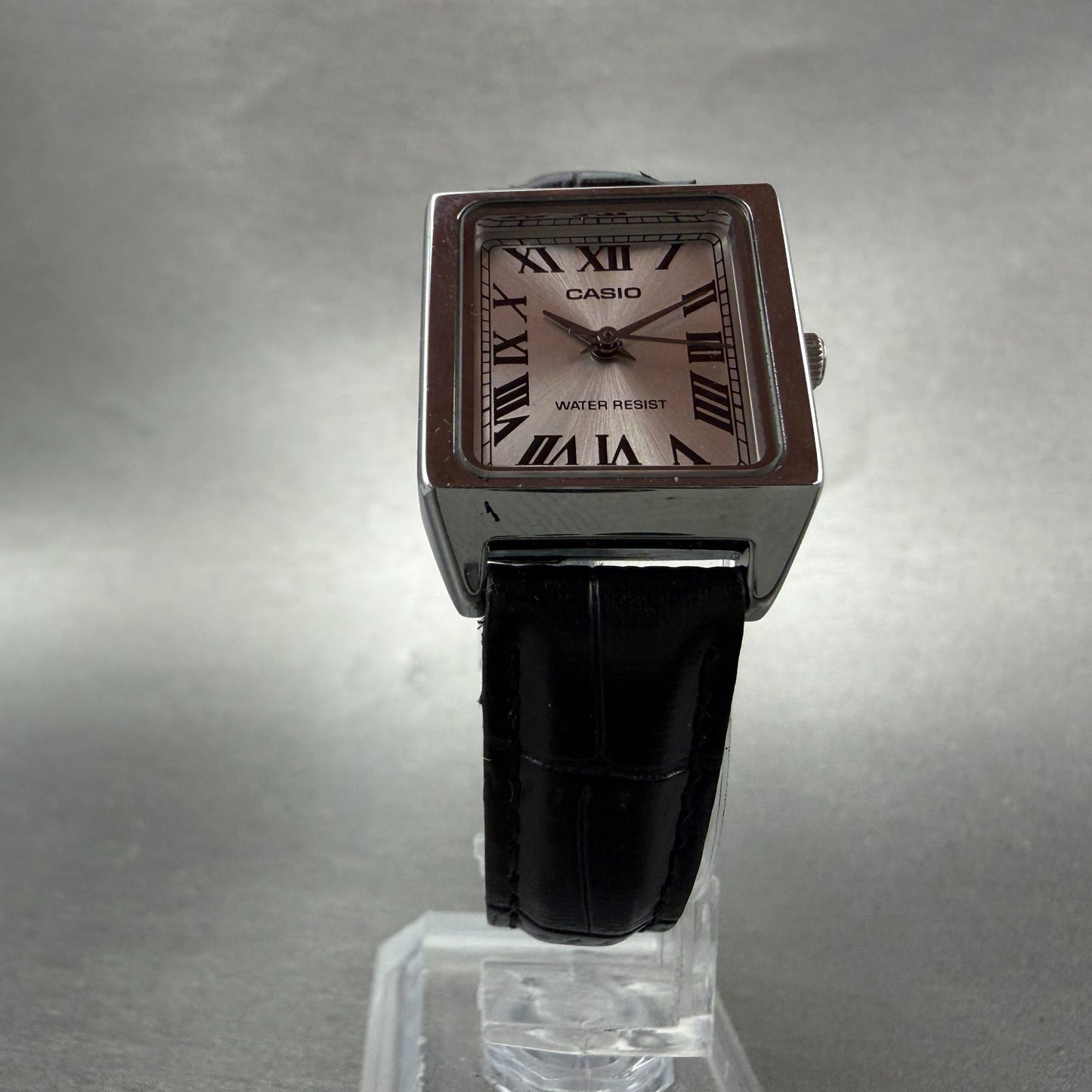 Casio Tank Watch Women 22mm Silver Dial Silver Tone Rectangle LTP-V007 New Batt5