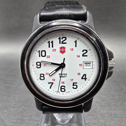 Victorinox Swiss Army Watch Men 37mm White Dial Black Date Round PARTS VTG GG0
