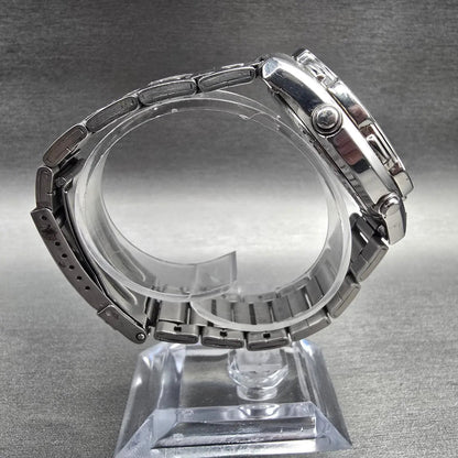 Seiko Alba Watch Men 40mm Blue Dial Silver Tone Chrono Alarm V071-0A10 New Batt8
