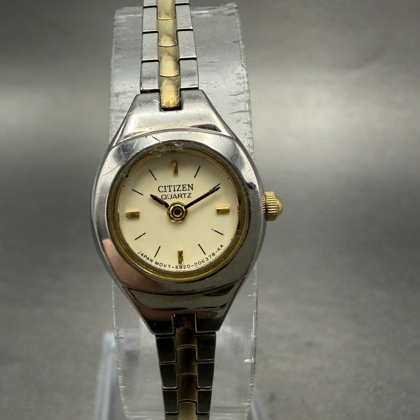 Citizen Watch Women 17mm Cream Dial Two Tone Round 5920-S91531 New Battery HG40