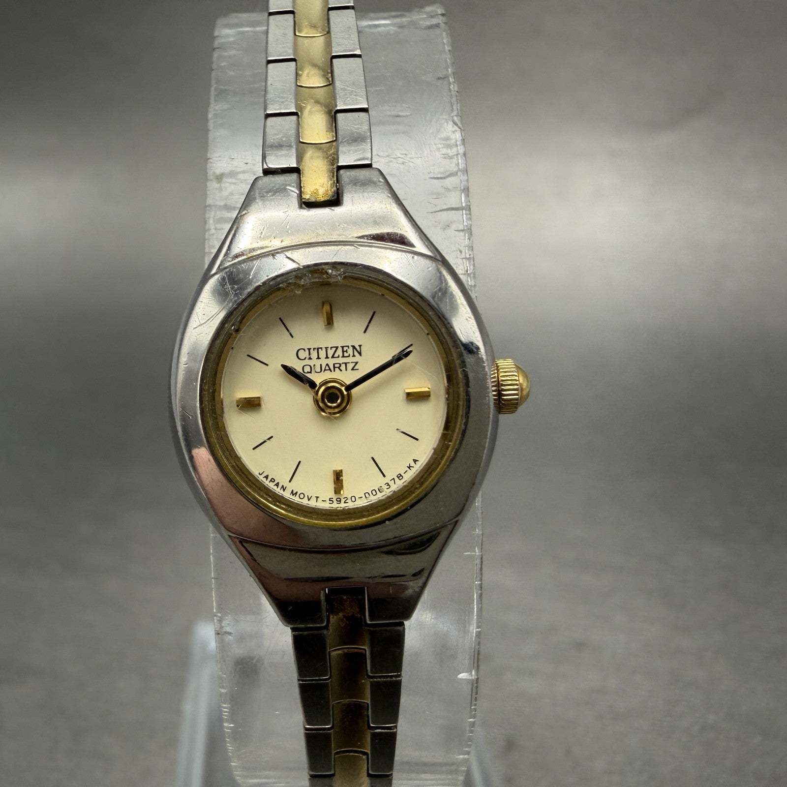 Citizen Watch Women 17mm Cream Dial Two Tone Round 5920-S91531 New Battery HG40