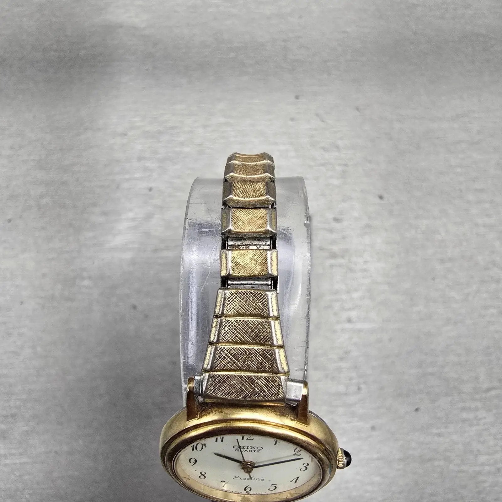 Seiko Exceline Watch Women 22mm Ivory Dial Gold Tone Round 7321-0070 New Battery4