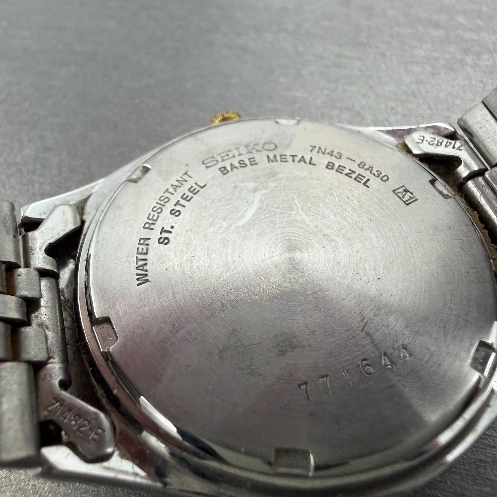 Seiko Watch Men 36mm Silver Dial Two Tone Daydate Round 7n43-8a30 New Battery G69