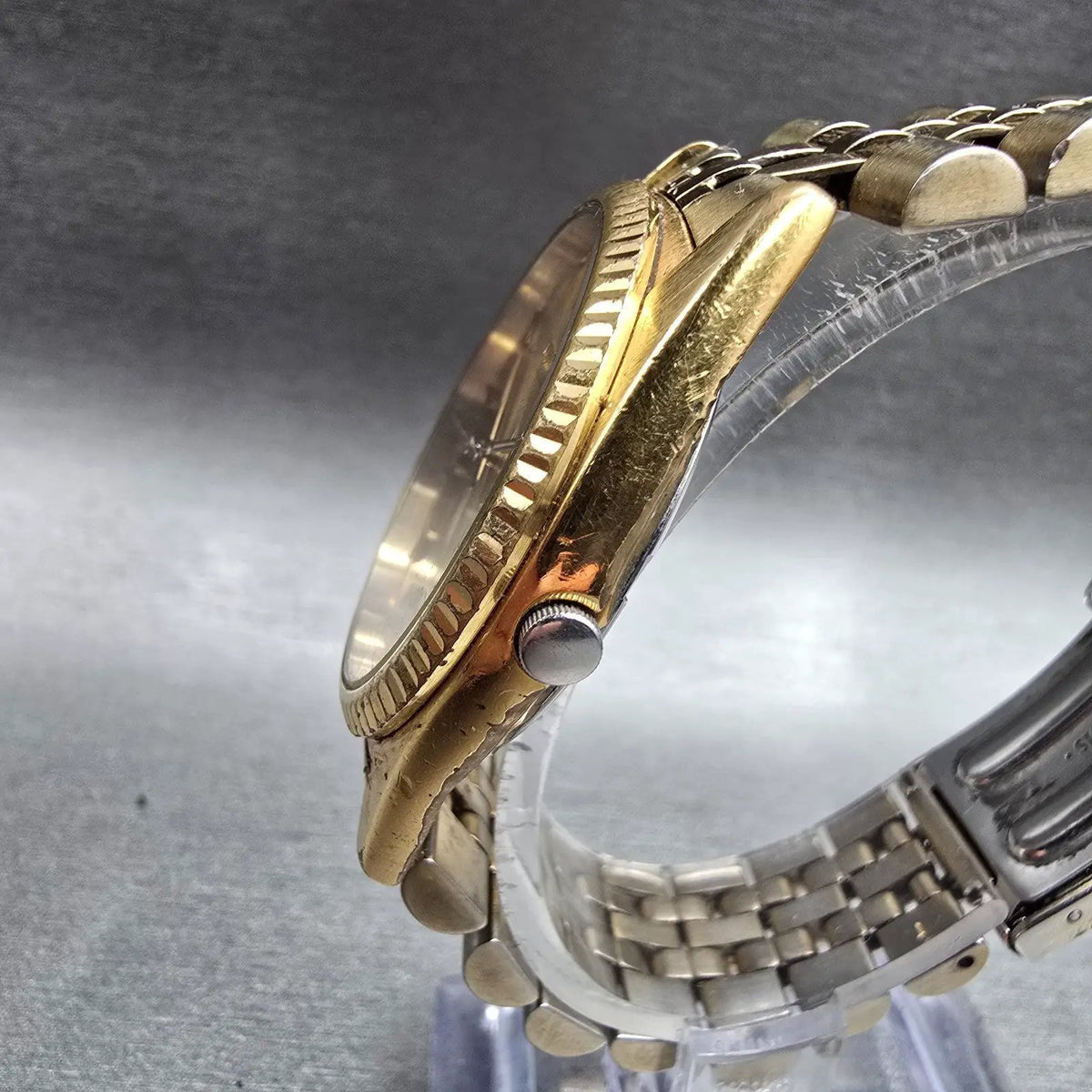 Seiko President Watch Men 36mm Gold Dial Gold Tone Daydate 7N43-8111 New Battery2