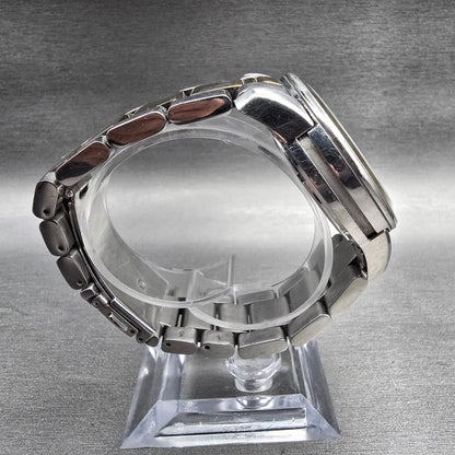 Michael Kors Mercer Chronograph Watch Women 41mm Silver Dial Two Tone New Batt8