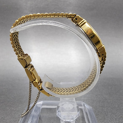Seiko Watch Women 17mm Champagne Dial Gold Tone Oval 2y015c19 New battery8