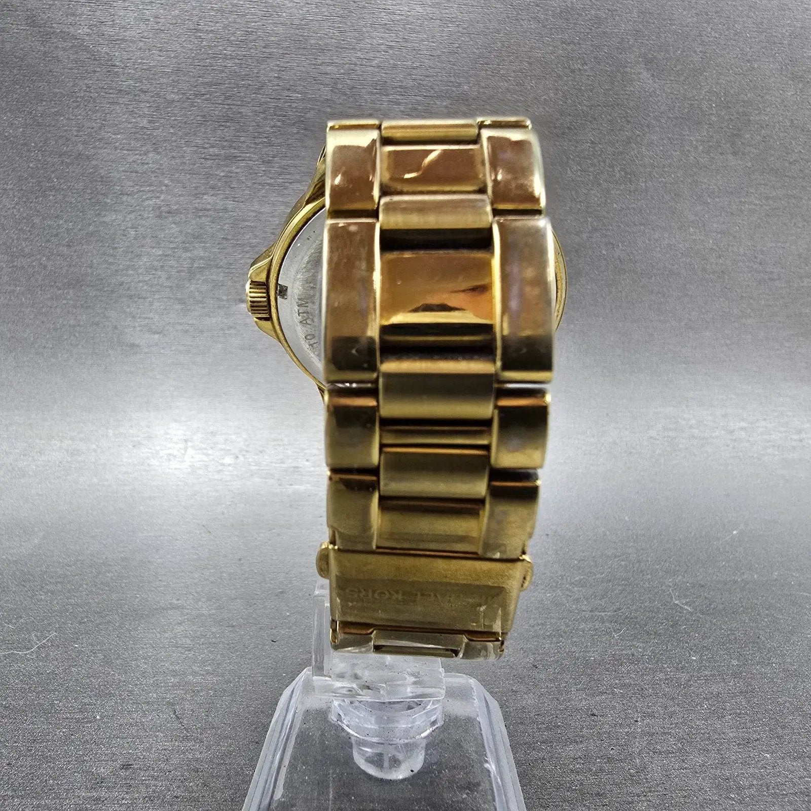 Michael Kors Gramercy Watch Women 45mm Brown Dial Gold Tone MK-5723 New BatteryK7