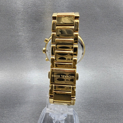 Michael Kors Parker Watch Women 39mm Champagne Dial Gold Tone Chronograph NewBat