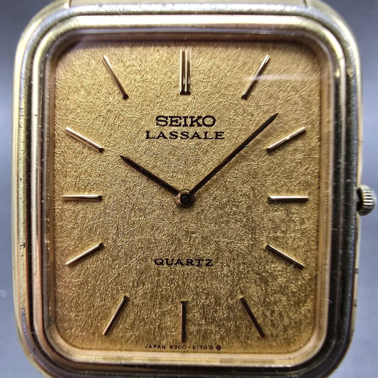 Seiko Lassale Tank Watch Men 27mm Champagne Dial Gold Tone 9300-5159 PARTS VTG2