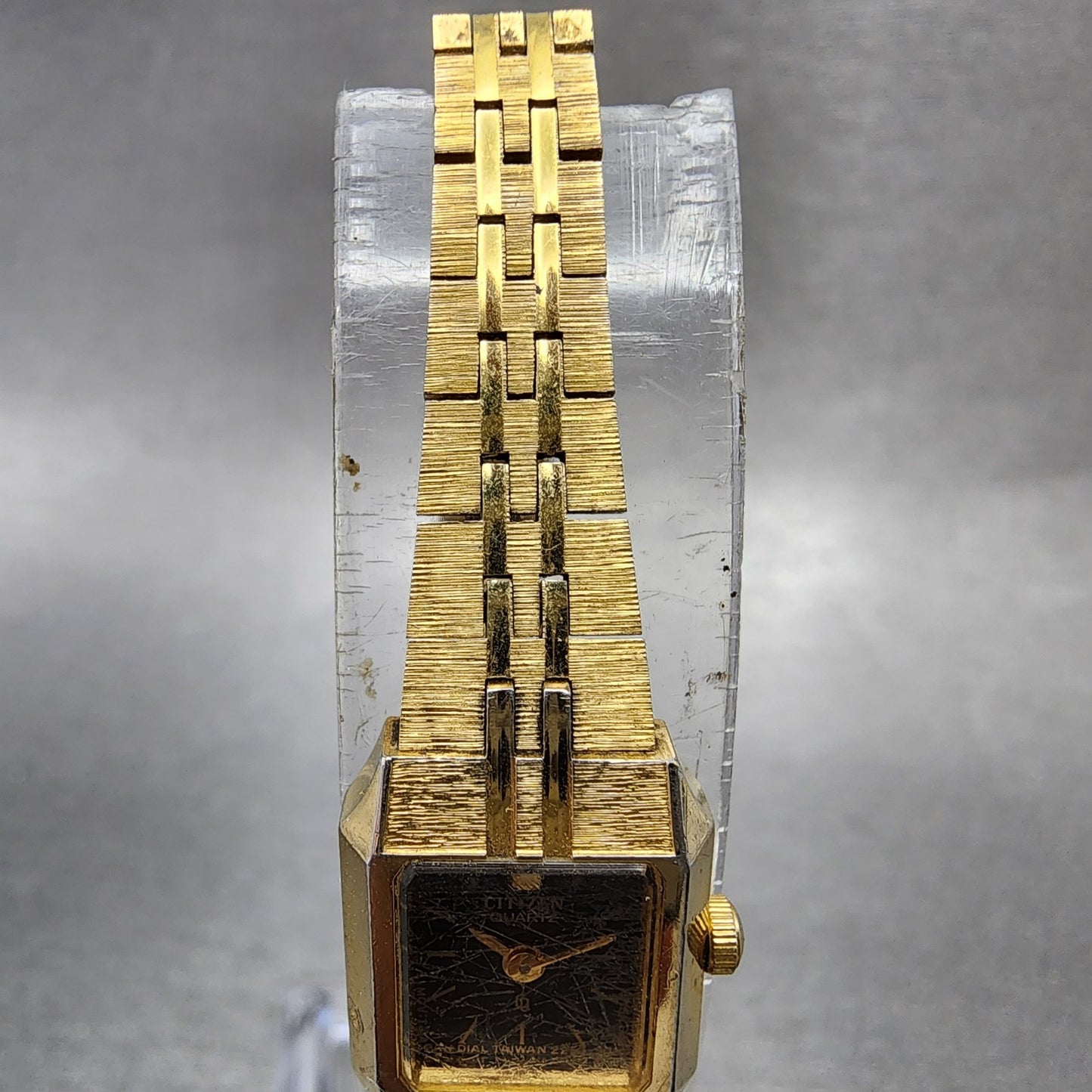 Citizen CQ Tank Watch Women 13mm Black Dial Gold Tone 2250S07521 New Battery4