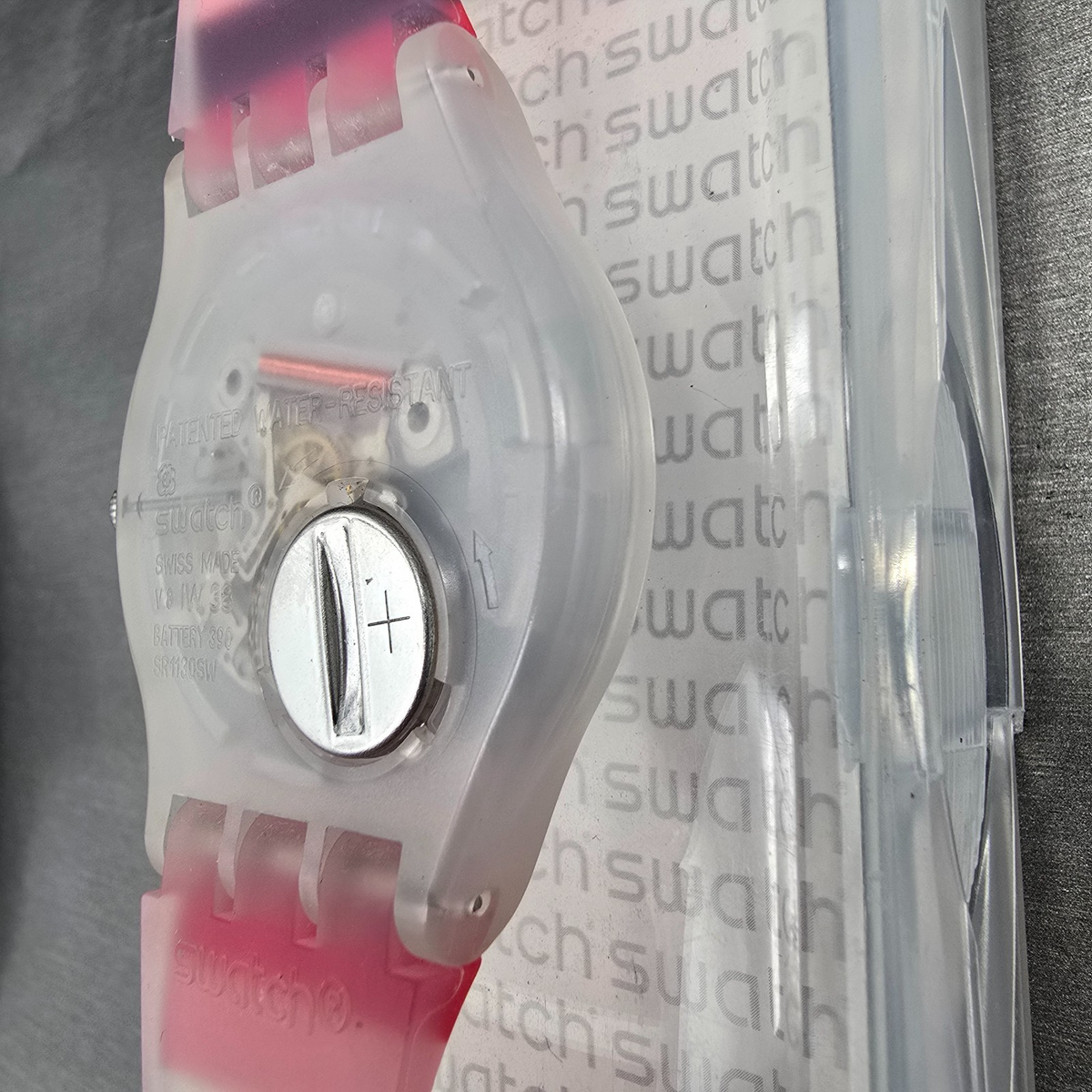 Swatch Tramonto Occaso Watch Men 41mm White Dial Clear Case SUOK138 New Battery11