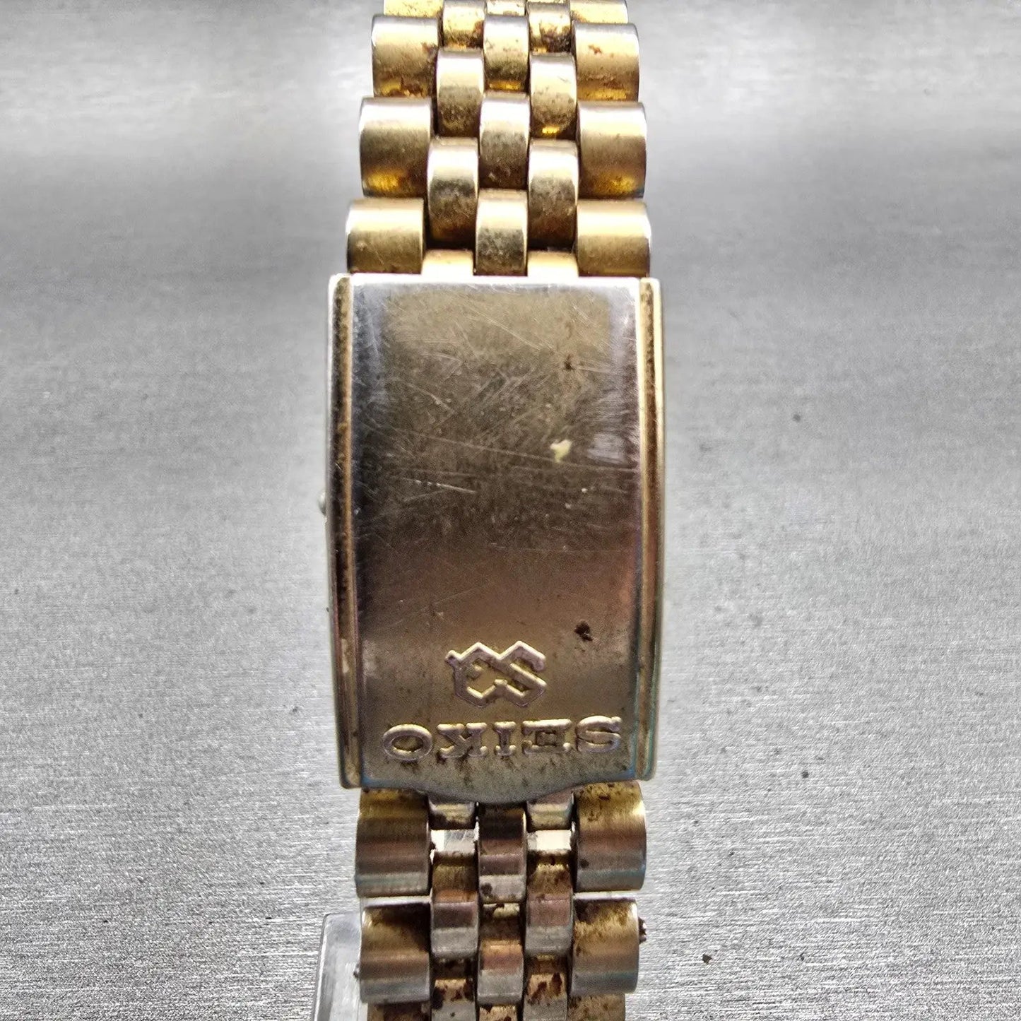 Seiko SQ President Watch Men 36mm Black Dial Gold Tone Daydate 5Y23-8A69 New Bat7