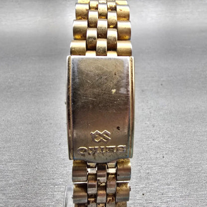 Seiko SQ President Watch Men 36mm Black Dial Gold Tone Daydate 5Y23-8A69 New Bat7