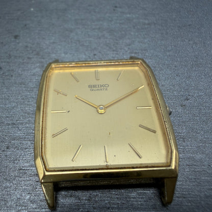 Seiko Watch Men 27mm Champagne Dial Gold Tone Rectangle 5P30-5A10 PARTS Vintage3